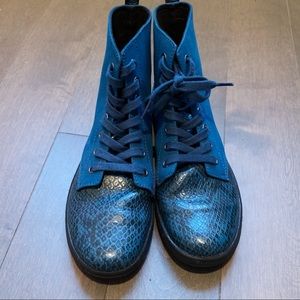 Blue snake skin Dr. Martens boots